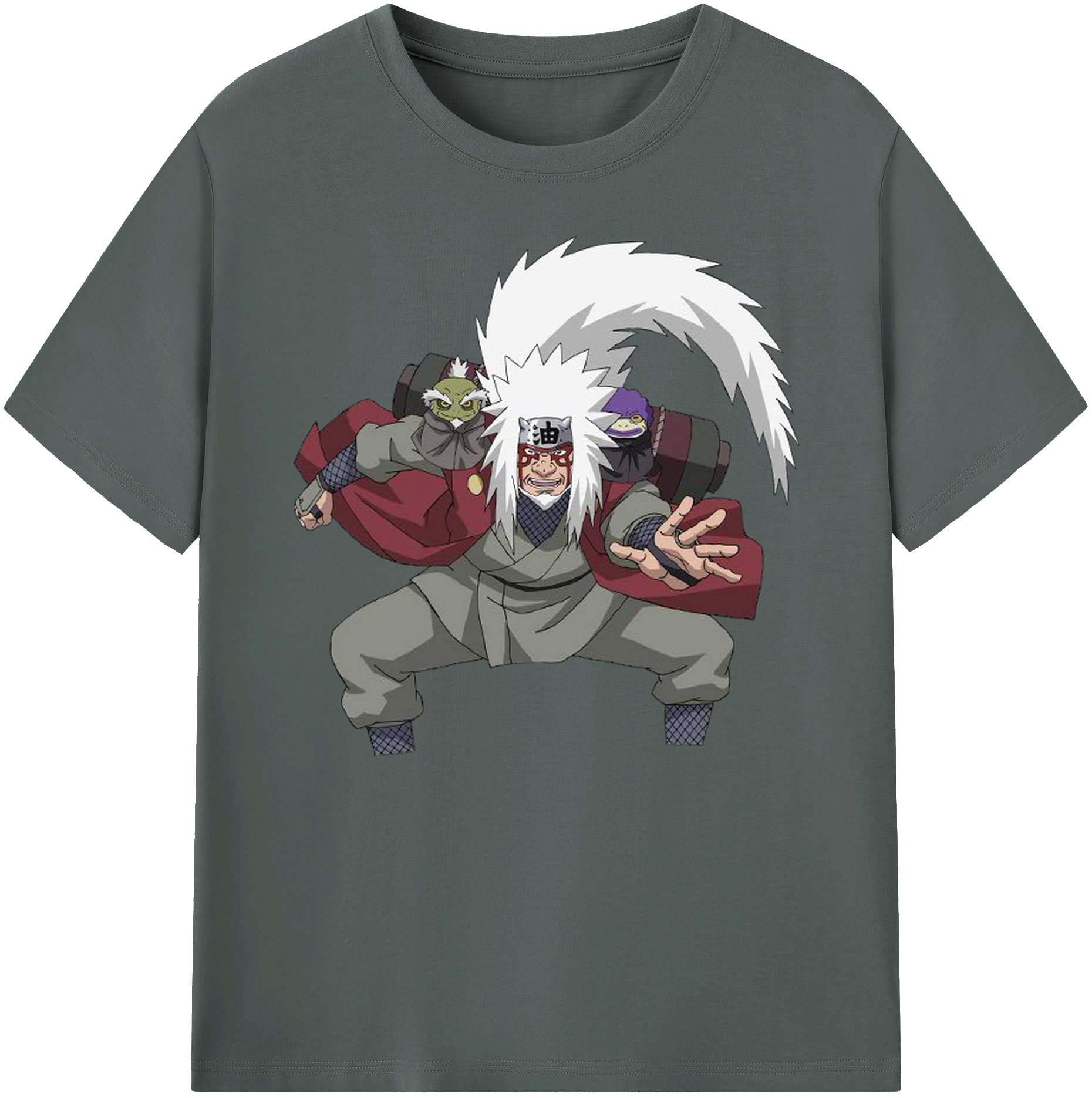 （画像用） NARUTO -ナルト- 自来也（じらいや） Jiraiya 綿100％ メンズ半袖Tシャツ｜肌触りやわらか＆通気性